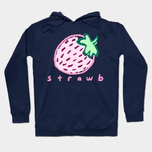 Strawb - Cute Kawaii Pastel Funny Strawberry Meme Crayon Drawing Hoodie